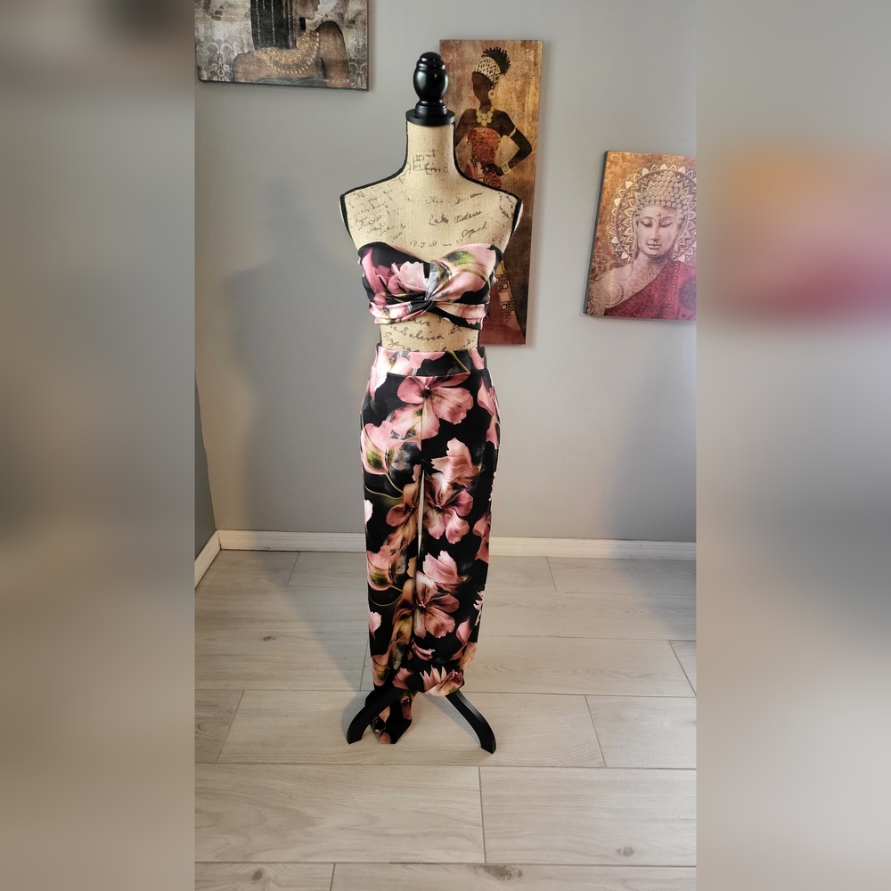 Black Blossom Pant Set